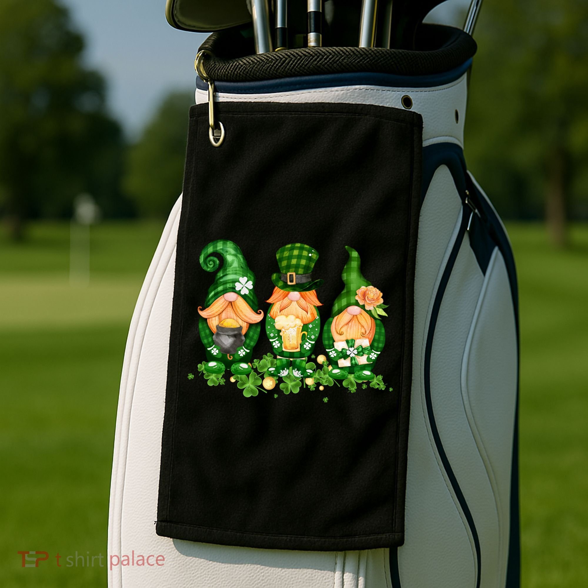 Lucky Gnome St Patrick's Day Festive Golf Towel