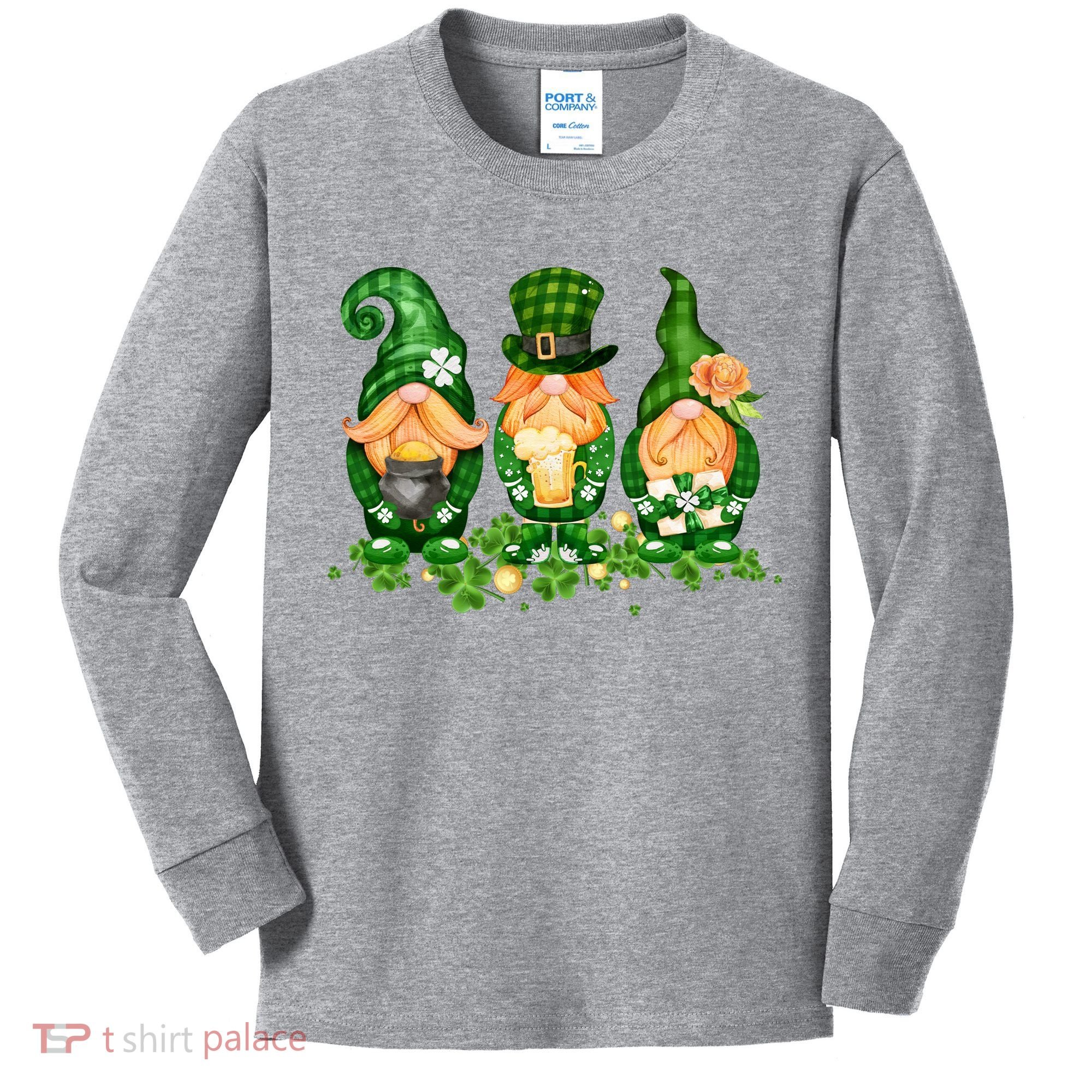 Lucky Gnome St Patrick's Day Festive Kids Long Sleeve Shirt