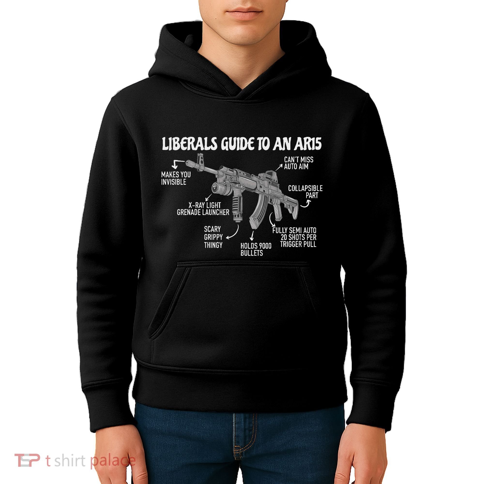 Liberals Guide To An Ar15 Funny Anti Liberal Pro Gun Ar15 2a Kids Hoodie