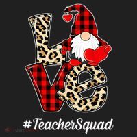 Love Gnome Teacher Squad Happy Valentine Day Women's Sweatshirt thumb 2