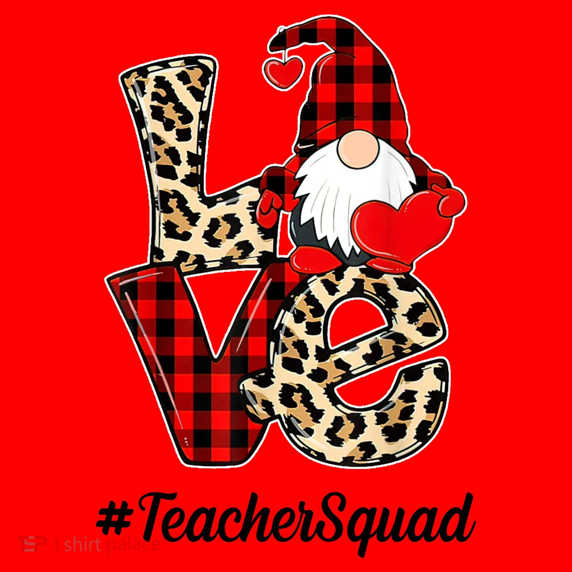 Love Gnome Teacher Squad Happy Valentine Day Santa Hat
