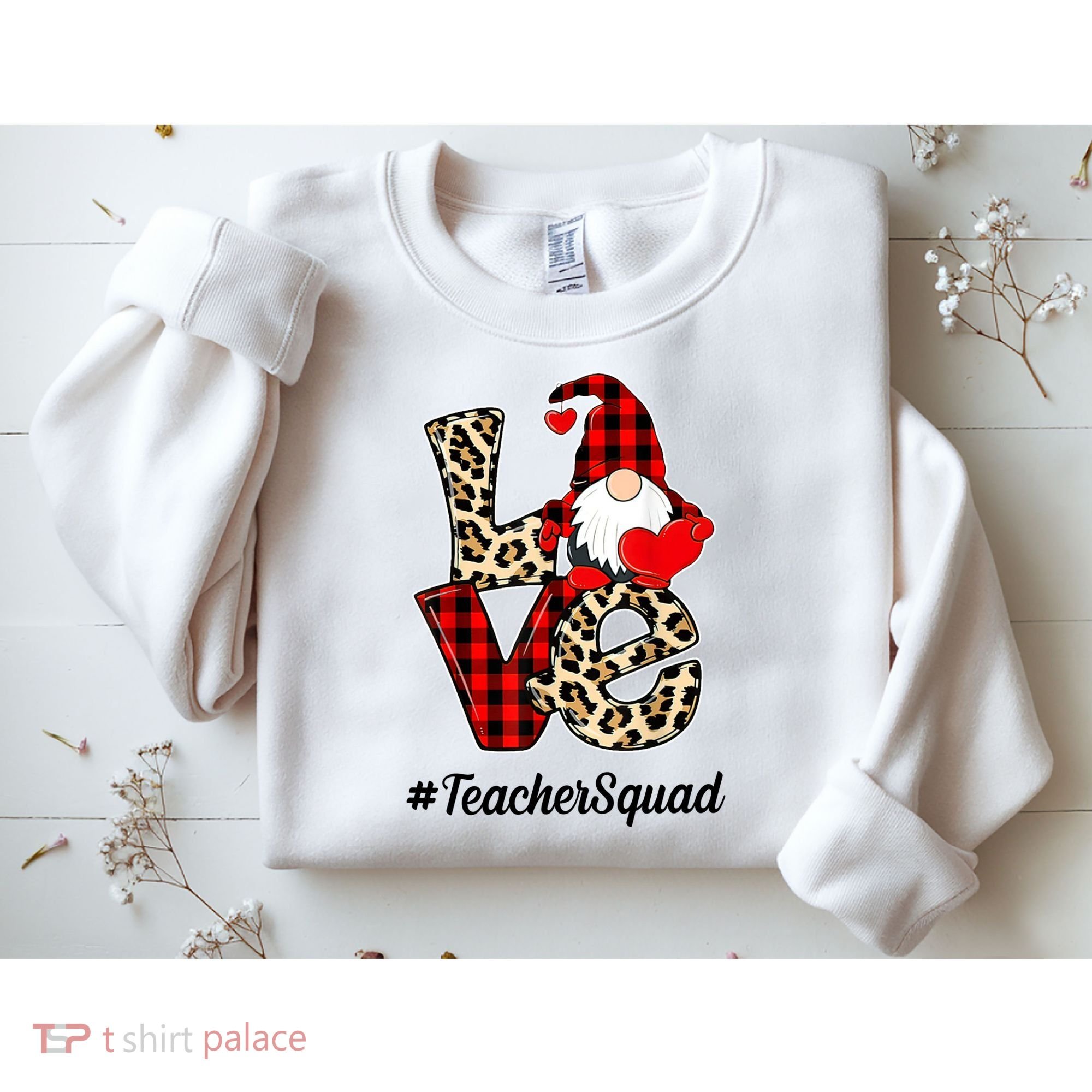Love Gnome Teacher Squad Happy Valentine Day Sweatshirt