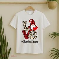 Love Gnome Teacher Squad Happy Valentine Day T-Shirt thumb 2