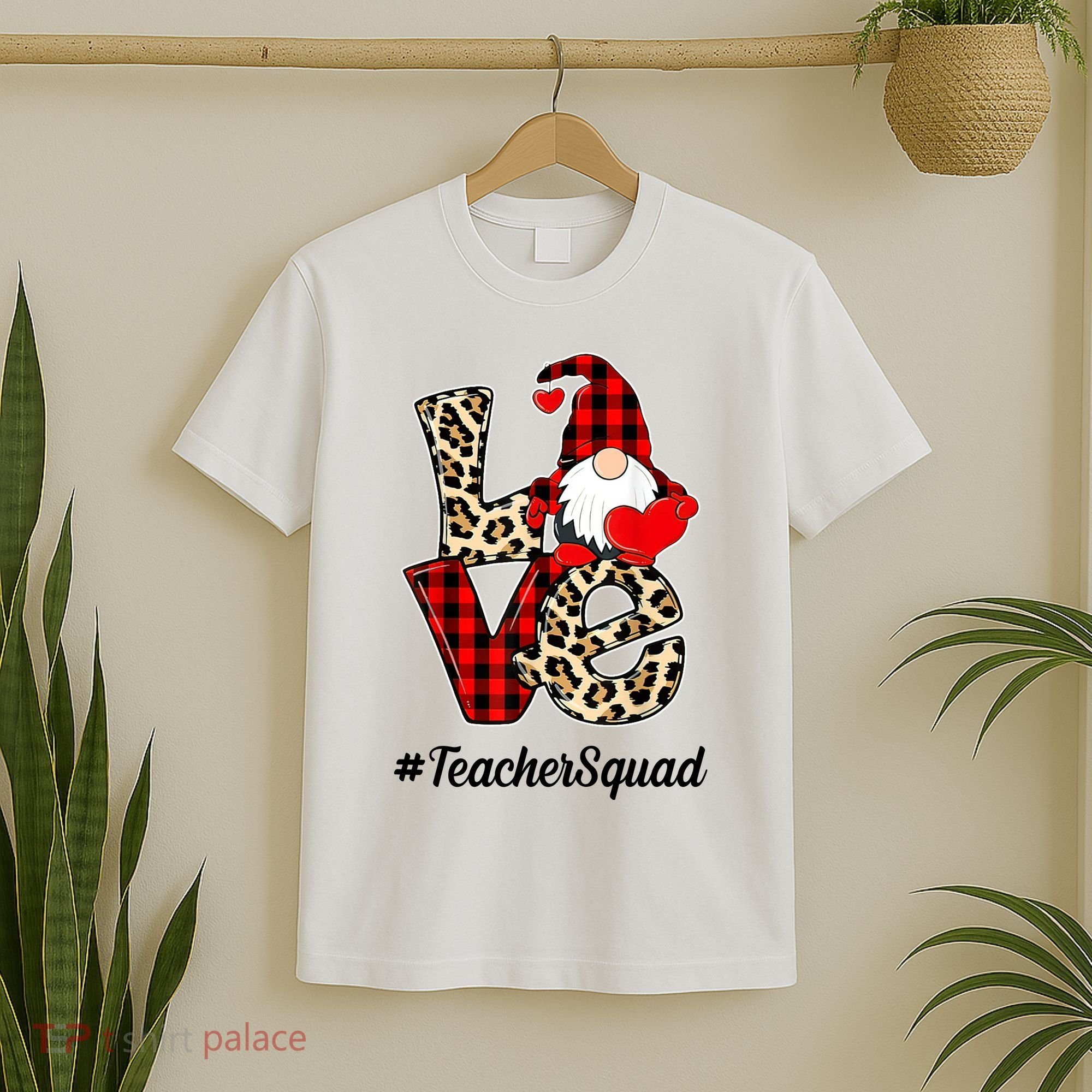 Love Gnome Teacher Squad Happy Valentine Day T-Shirt