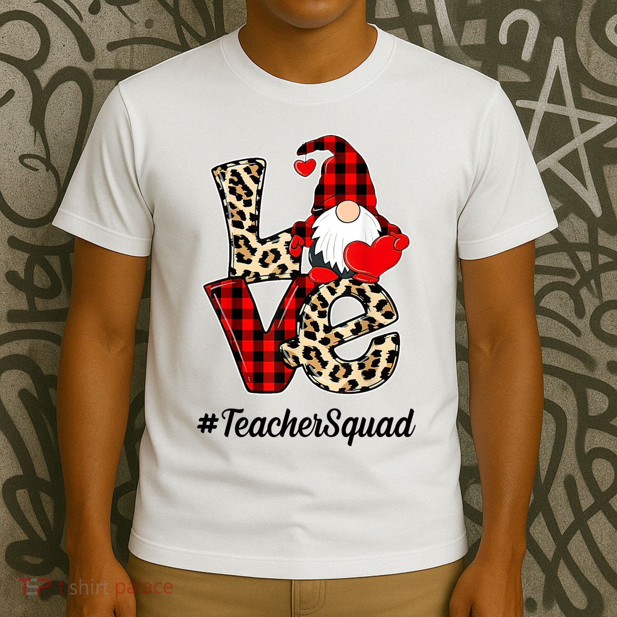 Love Gnome Teacher Squad Happy Valentine Day T-Shirt
