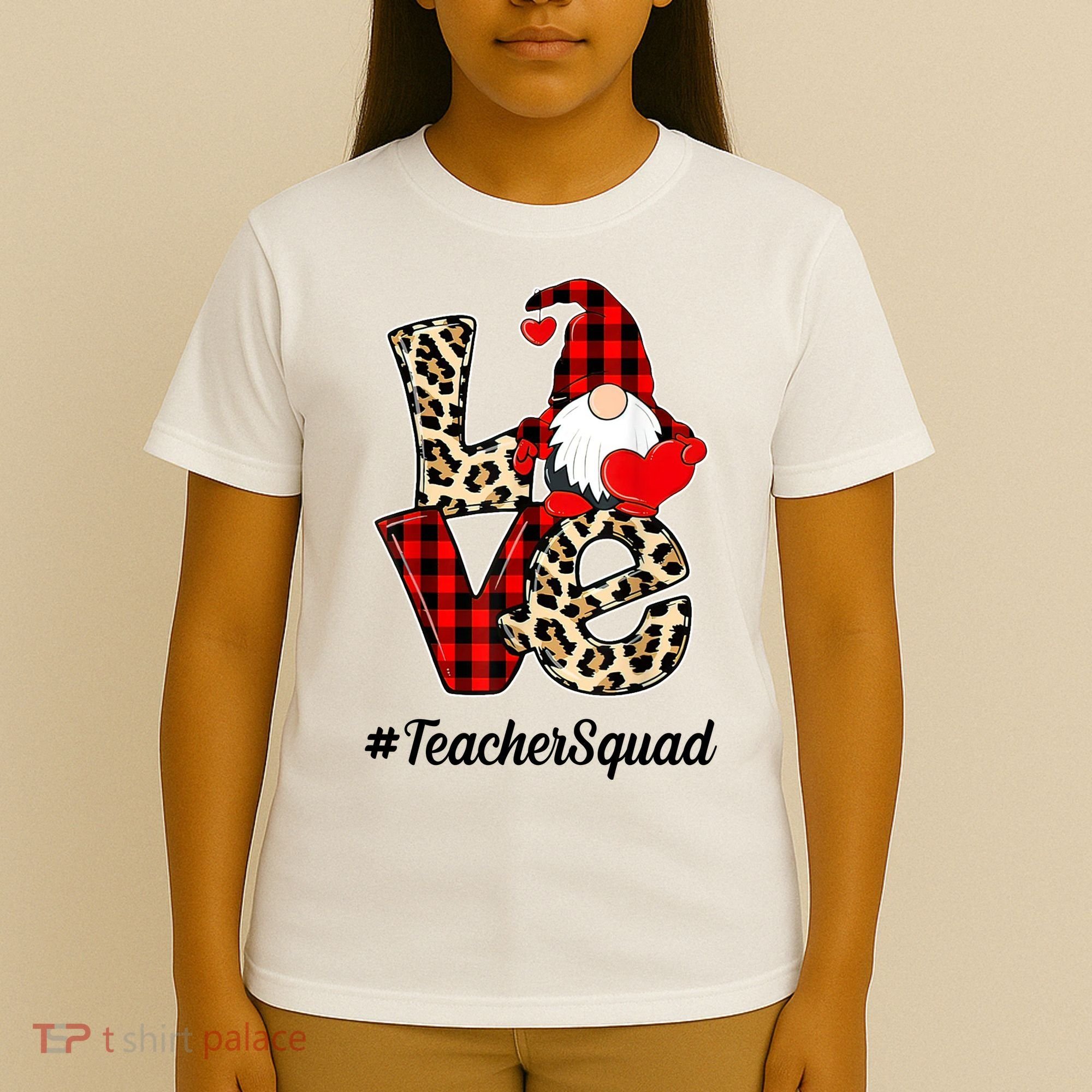 Love Gnome Teacher Squad Happy Valentine Day T-Shirt