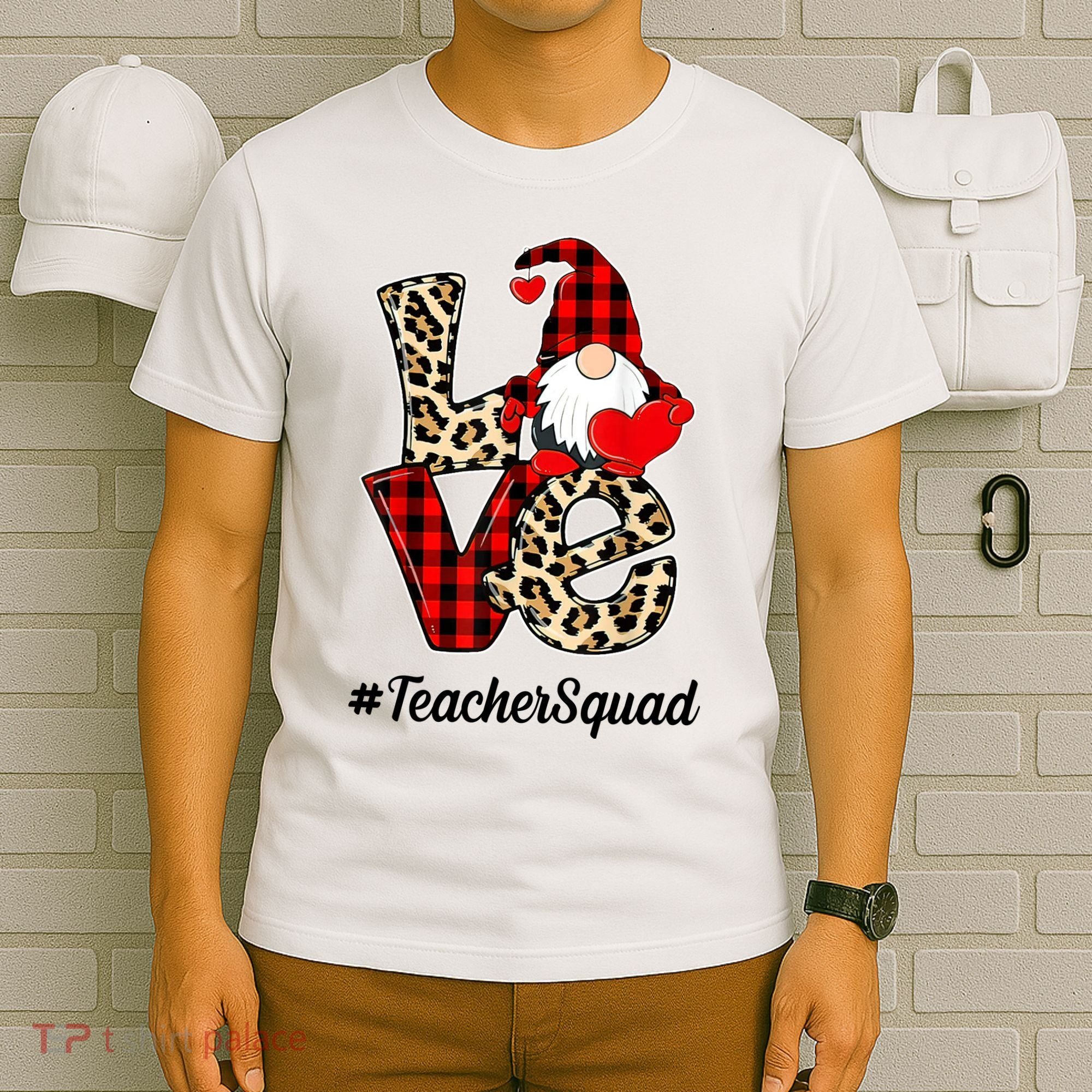 Love Gnome Teacher Squad Happy Valentine Day T-Shirt