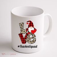Love Gnome Teacher Squad Happy Valentine Day Coffee Mug thumb 1