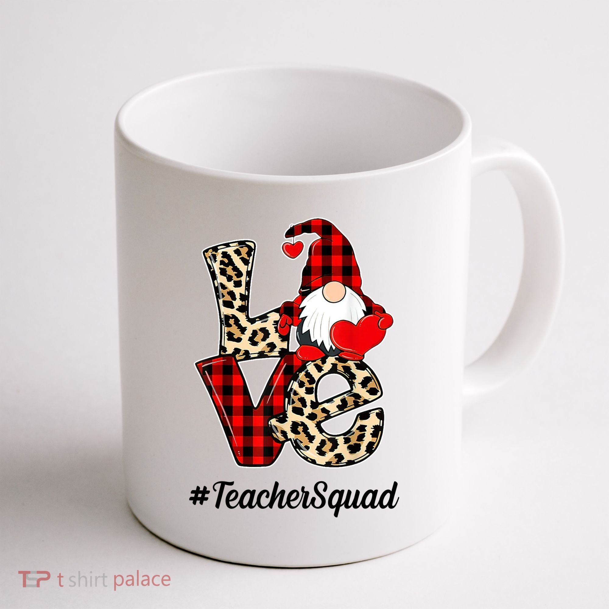 Love Gnome Teacher Squad Happy Valentine Day Coffee Mug