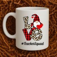 Love Gnome Teacher Squad Happy Valentine Day Coffee Mug thumb 2