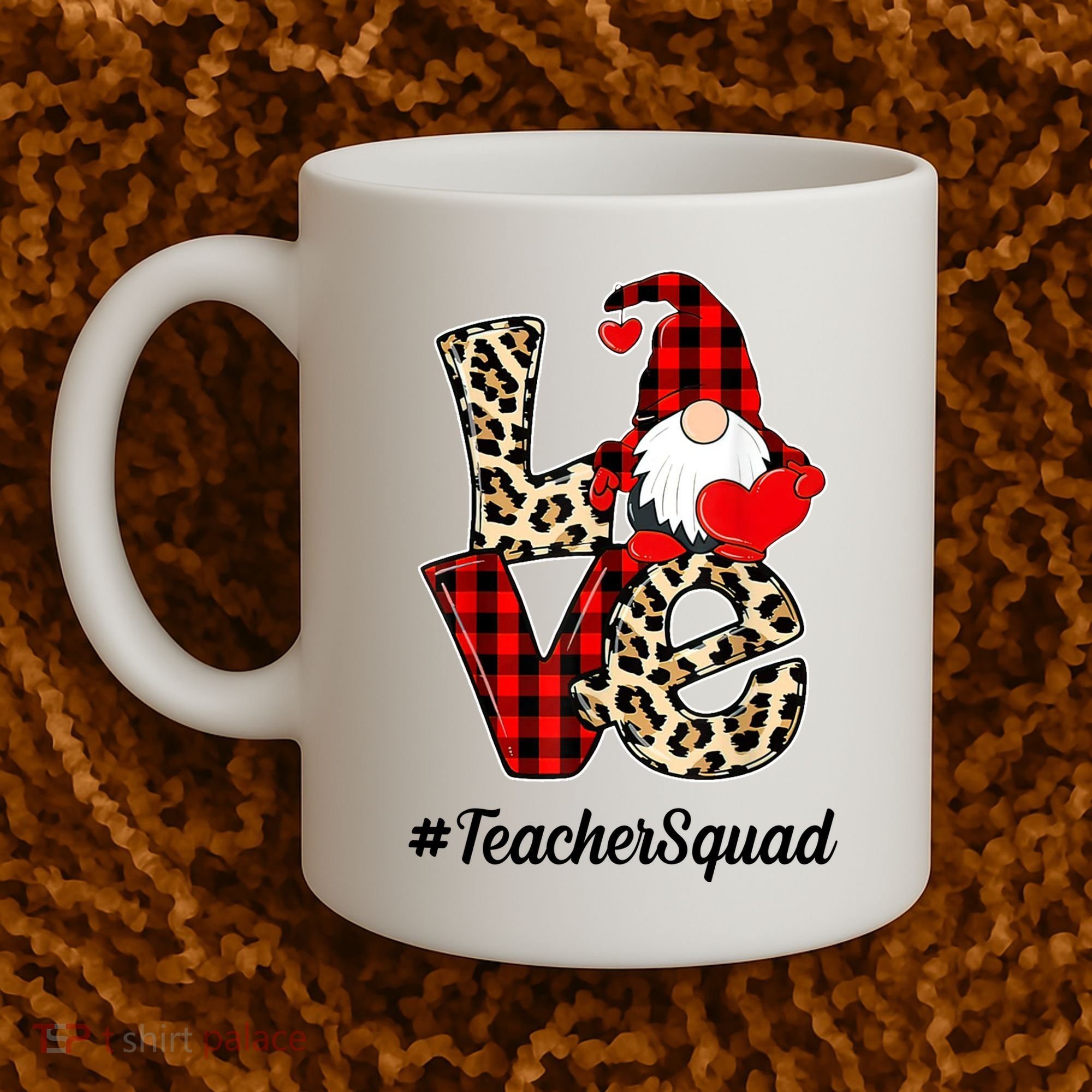 Love Gnome Teacher Squad Happy Valentine Day Coffee Mug