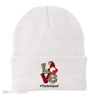Love Gnome Teacher Squad Happy Valentine Day Beanie thumb 0