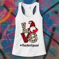 Love Gnome Teacher Squad Happy Valentine Day Women's Tank Top thumb 3