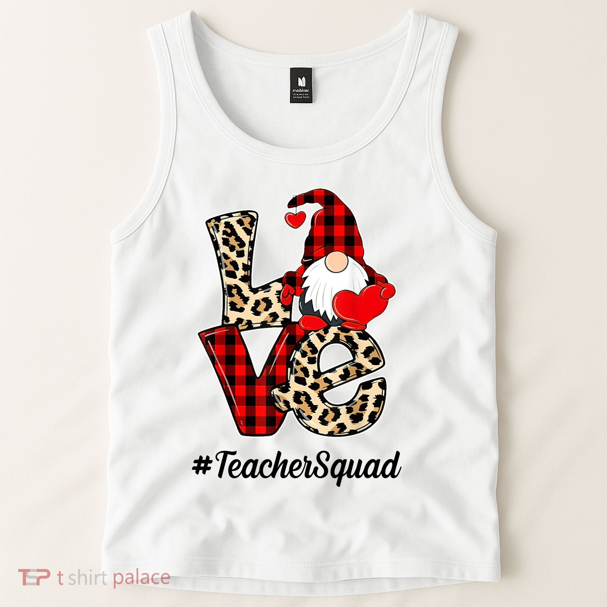 Love Gnome Teacher Squad Happy Valentine Day Tank Top