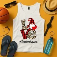 Love Gnome Teacher Squad Happy Valentine Day Tank Top thumb 4