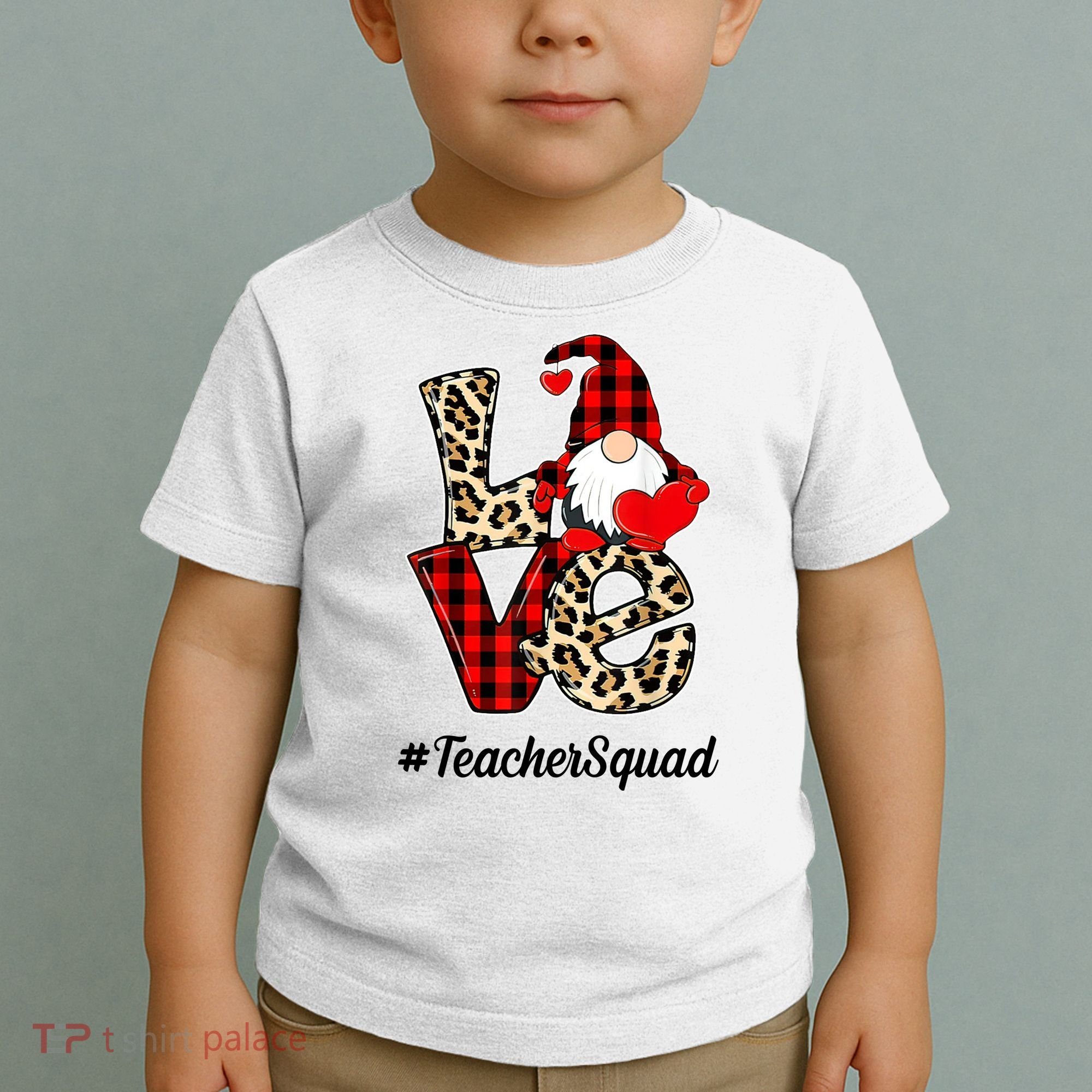Love Gnome Teacher Squad Happy Valentine Day Toddler T-Shirt