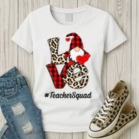 Love Gnome Teacher Squad Happy Valentine Day Women's T-Shirt thumb 3