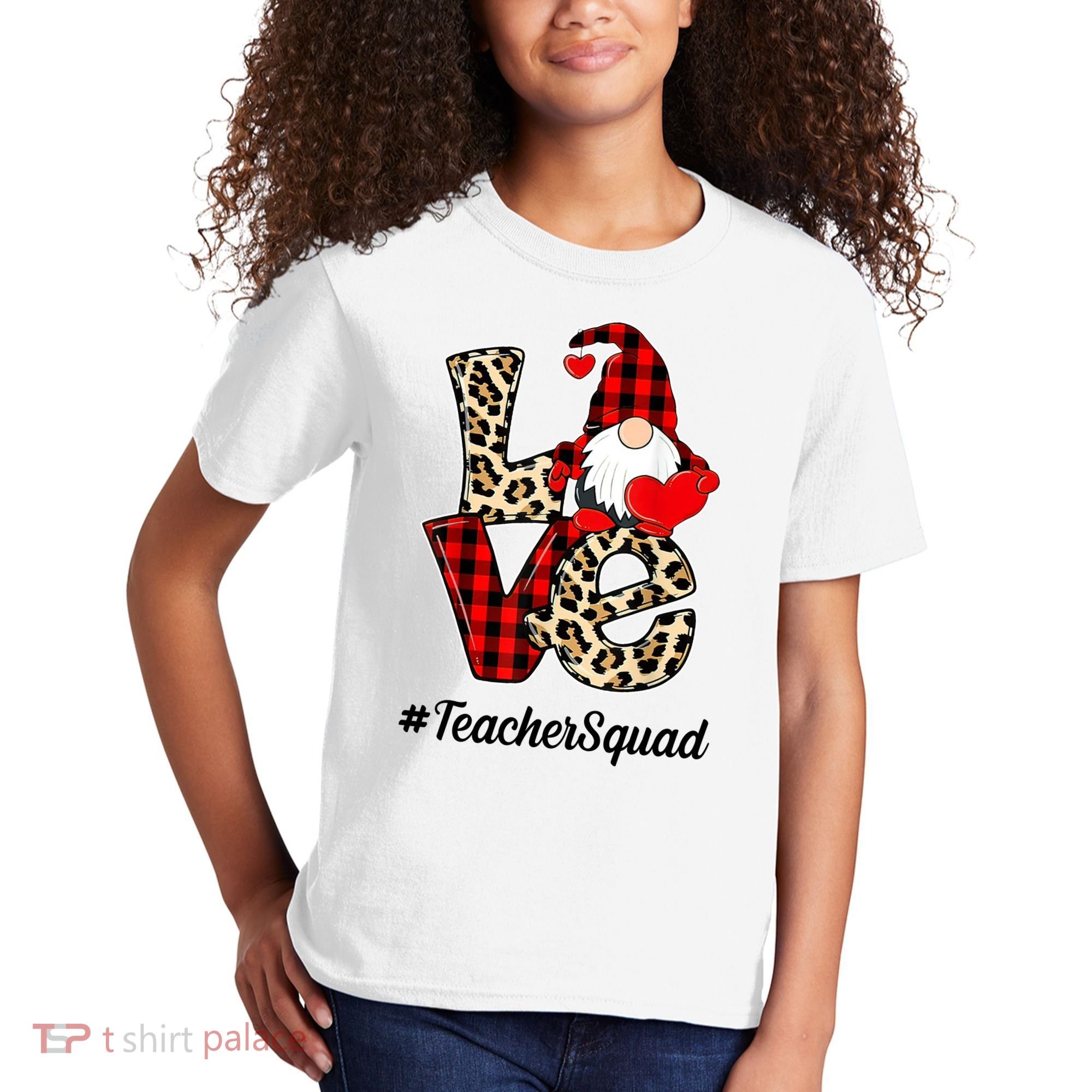 Love Gnome Teacher Squad Happy Valentine Day Kids T-Shirt