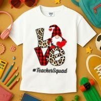 Love Gnome Teacher Squad Happy Valentine Day Kids T-Shirt thumb 3