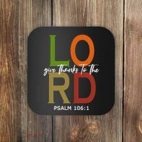 Give Thanks To The Lord Psalm 106:1 Coaster thumb 0