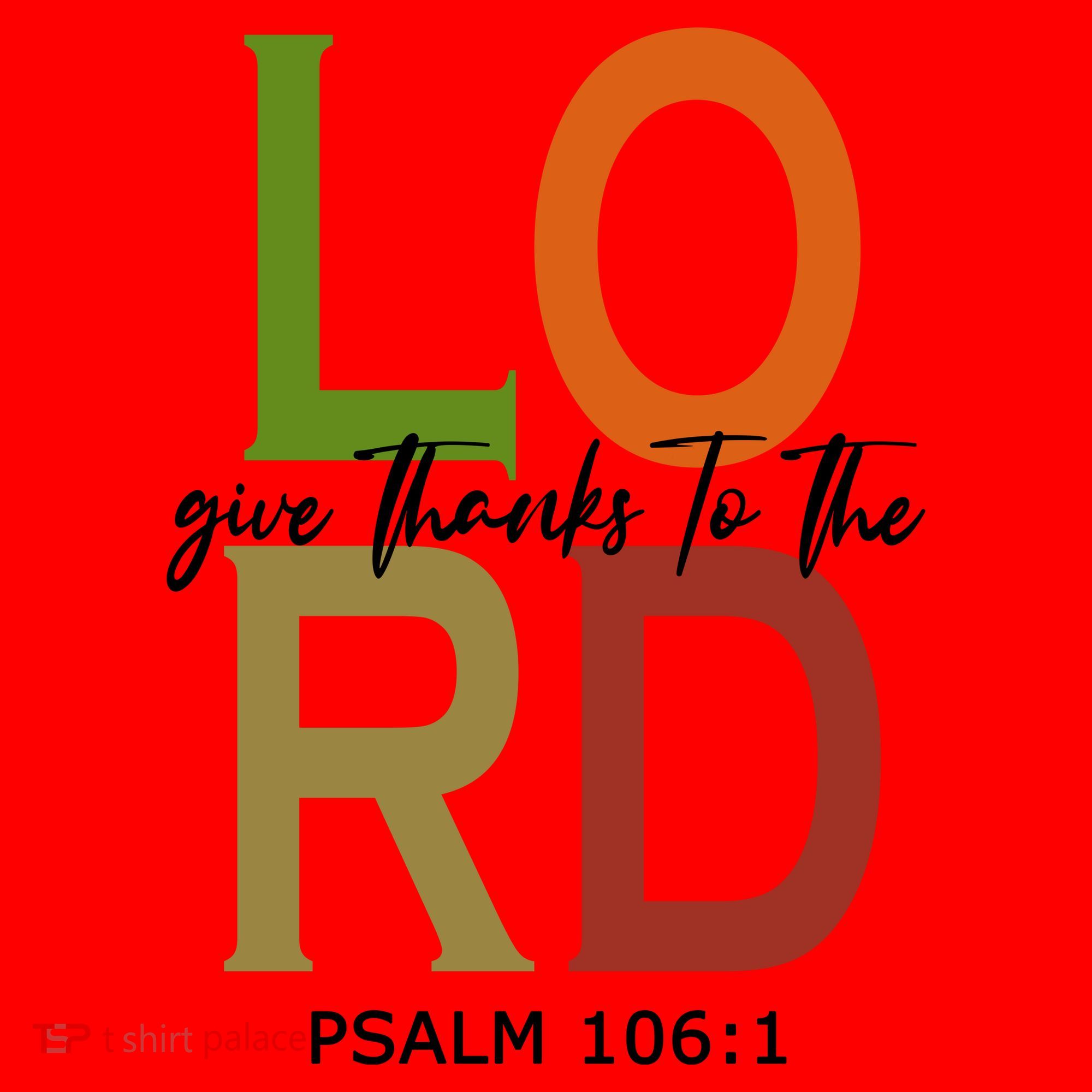 Give Thanks To The Lord Psalm 106:1 Santa Hat