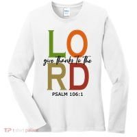 Give Thanks To The Lord Psalm 106:1 Women's Long Sleeve Shirt thumb 0
