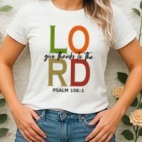 Give Thanks To The Lord Psalm 106:1 Women's T-Shirt thumb 2