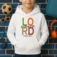Give Thanks To The Lord Psalm 106:1 Kids Hoodie thumb 2