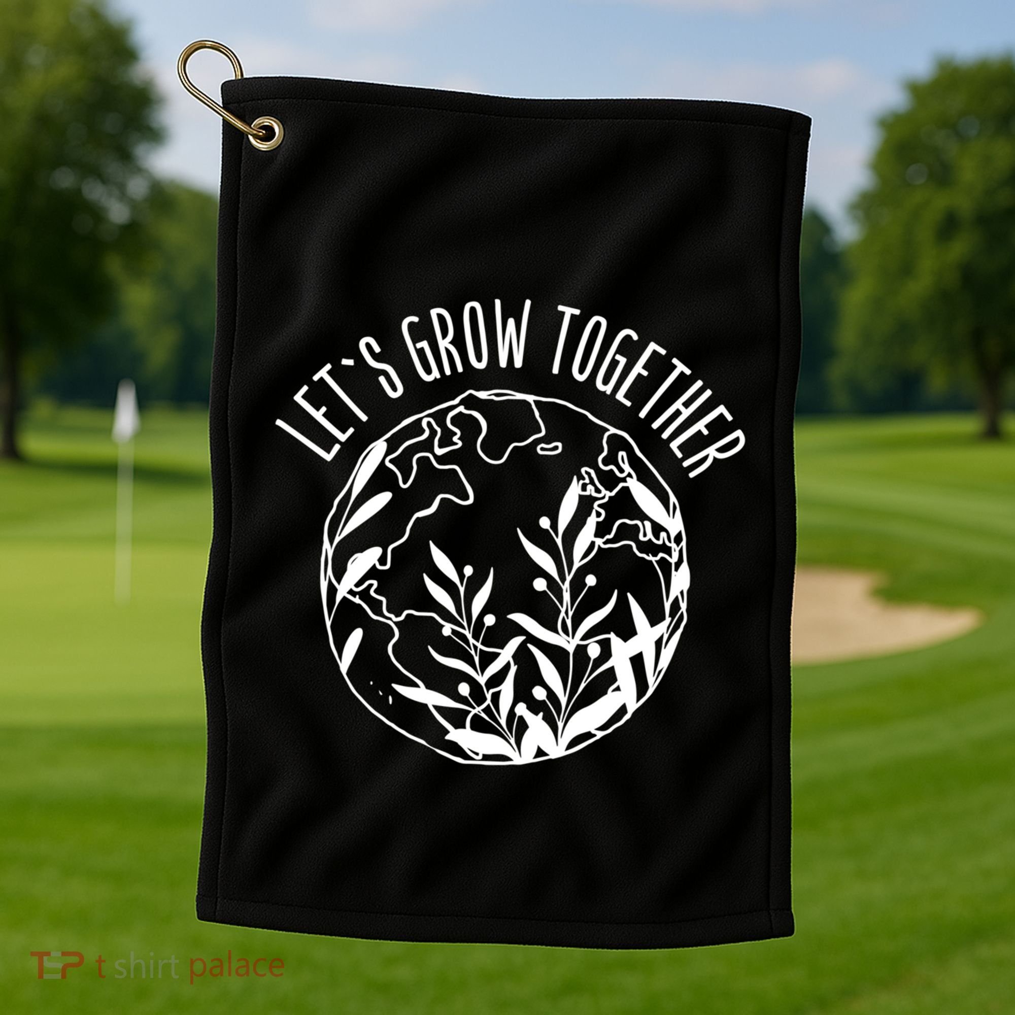 Let's Grow Together Autism Awareness Month Gift Golf Towel