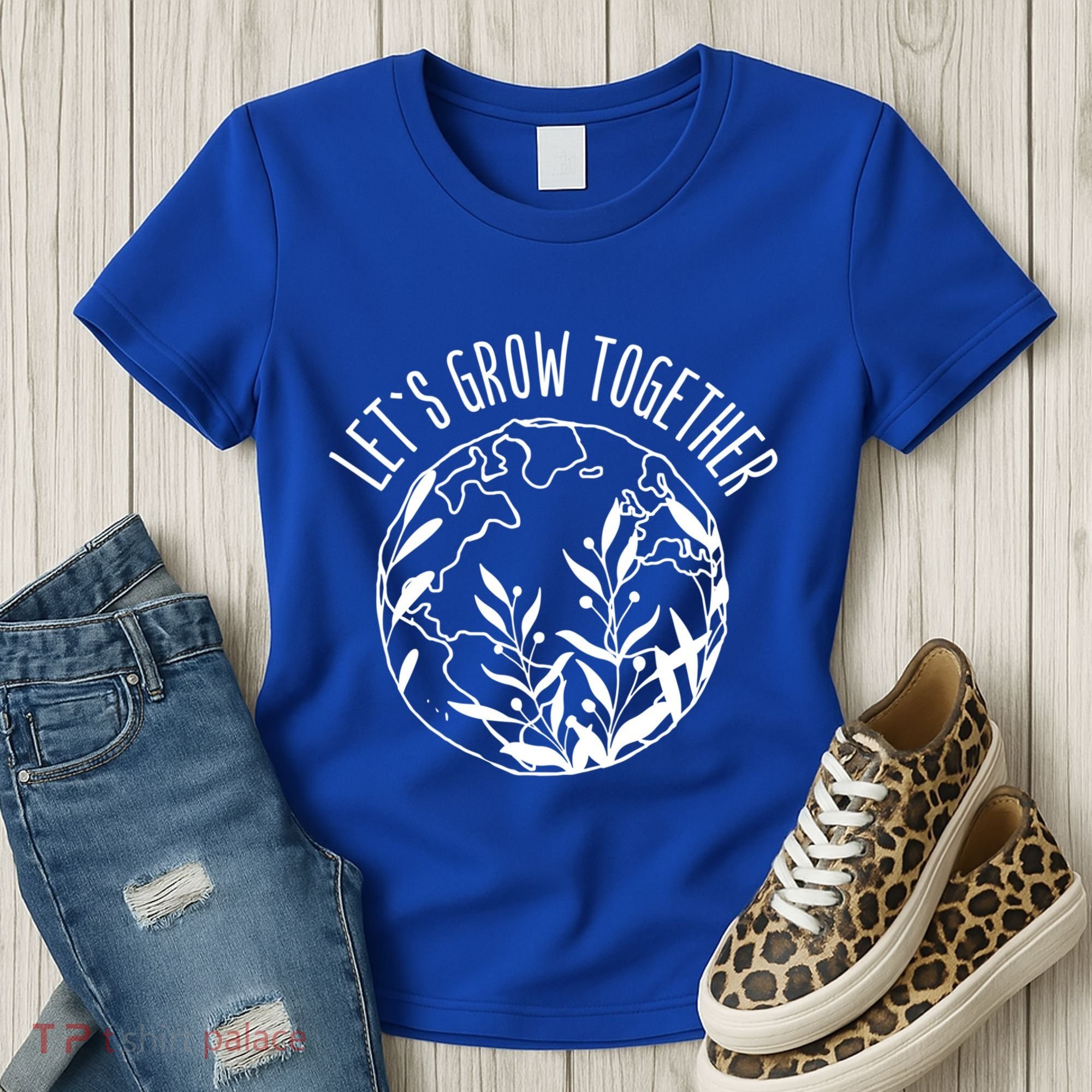 Let's Grow Together Autism Awareness Month Gift Women's T-Shirt