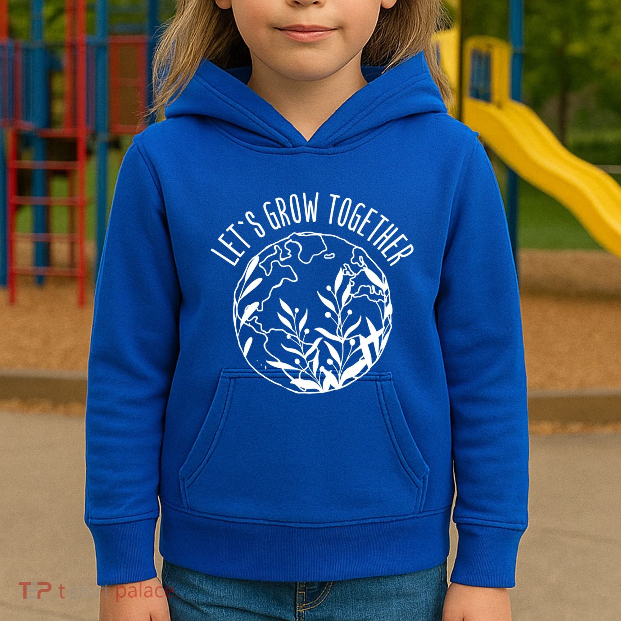 Let's Grow Together Autism Awareness Month Gift Kids Hoodie