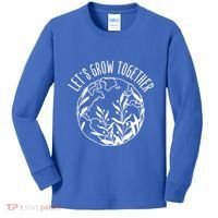 Let's Grow Together Autism Awareness Month Gift Kids Long Sleeve Shirt thumb 0