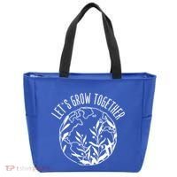 Let's Grow Together Autism Awareness Month Gift Tote Bag thumb 0