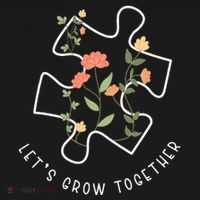 Let's Grow Together Puzzle Flowers Autism Support Women's Hoodie thumb 2