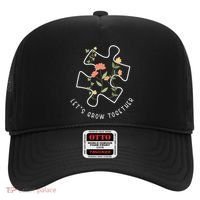 Let's Grow Together Puzzle Flowers Autism Support Hat thumb 0