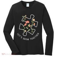 Let's Grow Together Puzzle Flowers Autism Support Women's Long Sleeve Shirt thumb 0