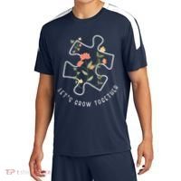 Let's Grow Together Puzzle Flowers Autism Support Sport-Tek Competitor United Soccer Jersey thumb 0