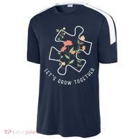 Let's Grow Together Puzzle Flowers Autism Support Sport-Tek Competitor United Soccer Jersey thumb 2