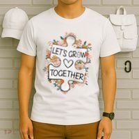 Let's Grow Together Teacher Autism Awareness Autism Flower With Puzzle T-Shirt thumb 6