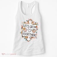 Let's Grow Together Teacher Autism Awareness Autism Flower With Puzzle Women's Tank Top thumb 0