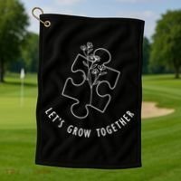 Let's Grow Together Autism Awareness Golf Towel thumb 1