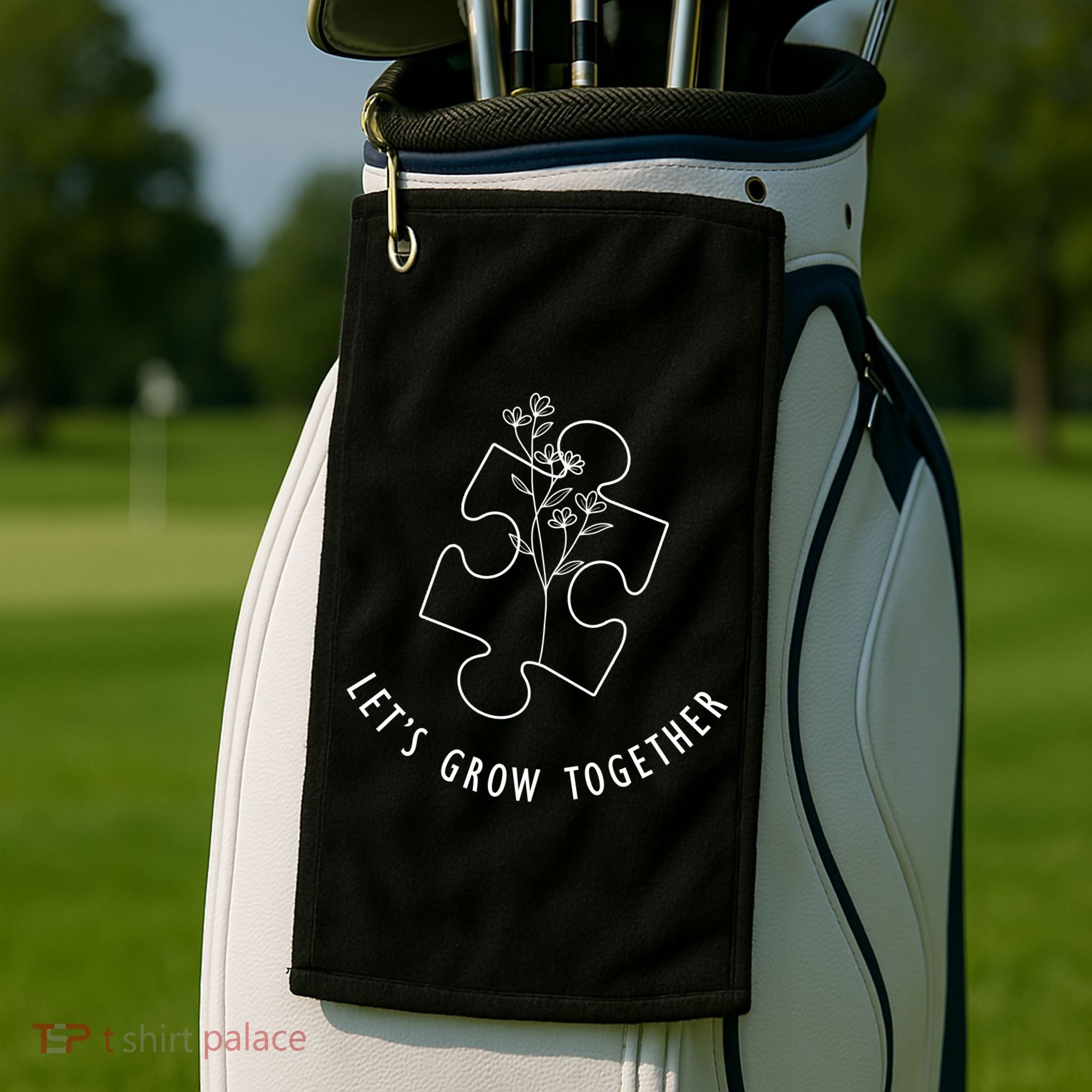 Let's Grow Together Autism Awareness Golf Towel