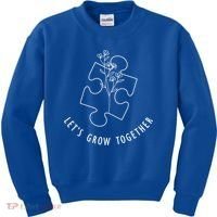 Let's Grow Together Autism Awareness Kids Sweatshirt thumb 0