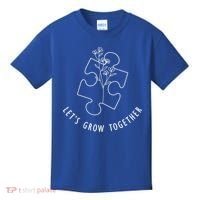 Let's Grow Together Autism Awareness Kids T-Shirt thumb 0