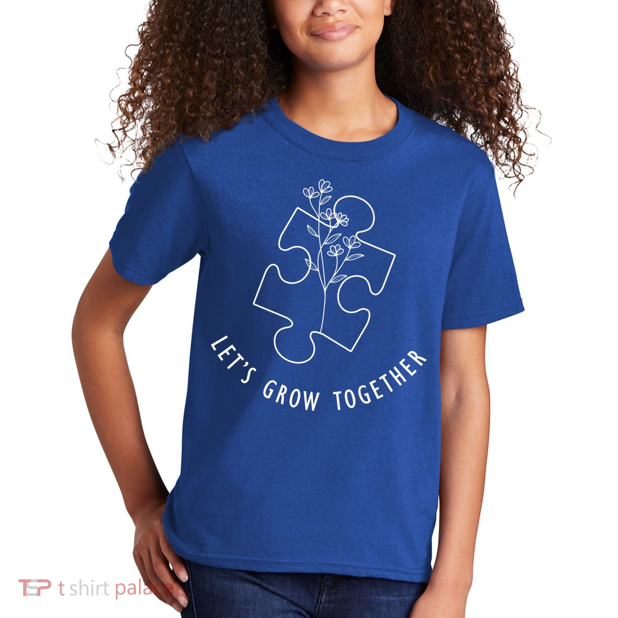 Let's Grow Together Autism Awareness Kids T-Shirt