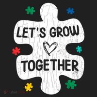 Let's Grow Together Funny Autism Awareness Autistic Graphic Gift Women's Sweatshirt thumb 2
