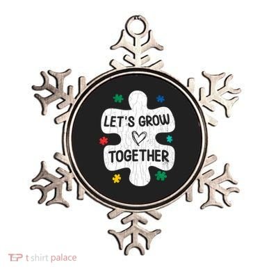 Let's Grow Together Funny Autism Awareness Autistic Graphic Gift Ornament