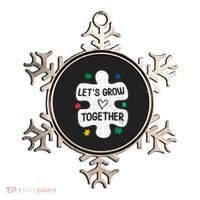 Let's Grow Together Funny Autism Awareness Autistic Graphic Gift Ornament thumb 0