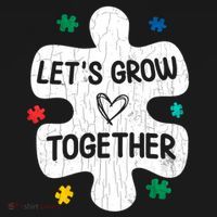 Let's Grow Together Funny Autism Awareness Autistic Graphic Gift Ornament thumb 1