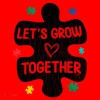 Let's Grow Together Funny Autism Awareness Autistic Graphic Gift Santa Hat thumb 1